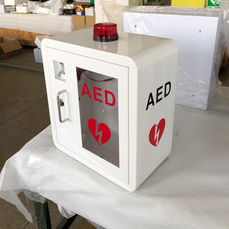 Duurzaam Defibrillator de Kabinetten Binnengebruik van Staalaed met Gebogen Hoek