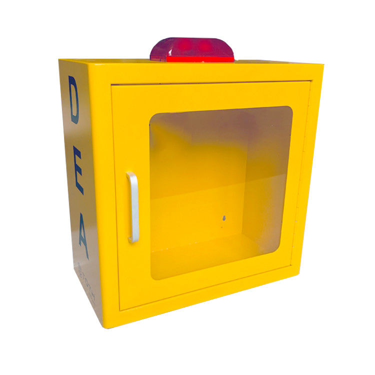 De gele Kleur Gealarmeerde Defibrillator Kabinetten van AED met Stroboscooplicht