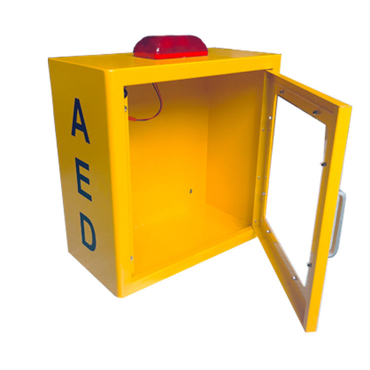 De gele Kleur Gealarmeerde Defibrillator Kabinetten van AED met Stroboscooplicht