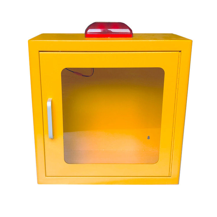 De gele Kleur Gealarmeerde Defibrillator Kabinetten van AED met Stroboscooplicht